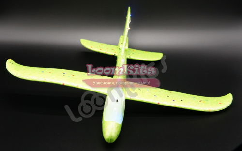 Самолет из пенопласта с LED лентой 48 см - Зеленый фото 9
