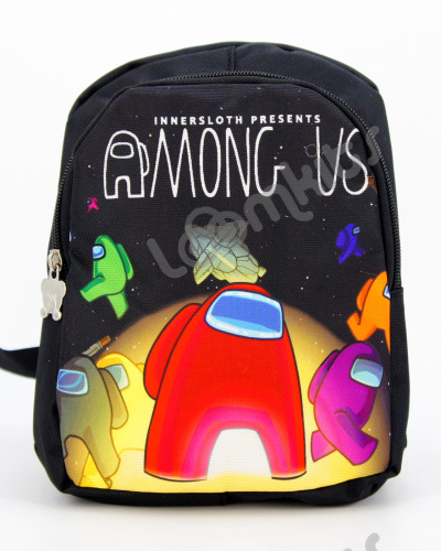 Рюкзак дошкольный Among Us (Амонг Ас), подростковый для мальчика и девочки, черный, размер S фото 2