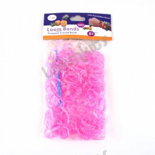 Резинки для плетения с ароматом "Ананас" Прозрачные розовые 600 шт