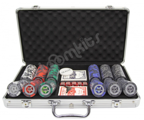 Покерный набор STARS, 300 фишек 14 г с номиналом в алюминиевом чемодане фото 2