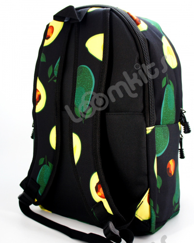 Рюкзак для девочки школьный Авокадо, размер L, черный фото 4