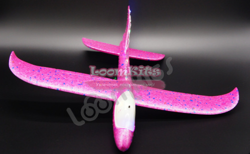 Самолет из пенопласта с LED лентой 48 см - Красный фото 7