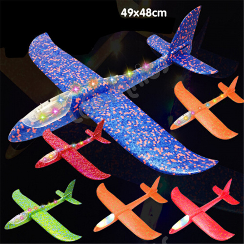 Самолет из пенопласта с LED лентой 48 см - Синий фото 2