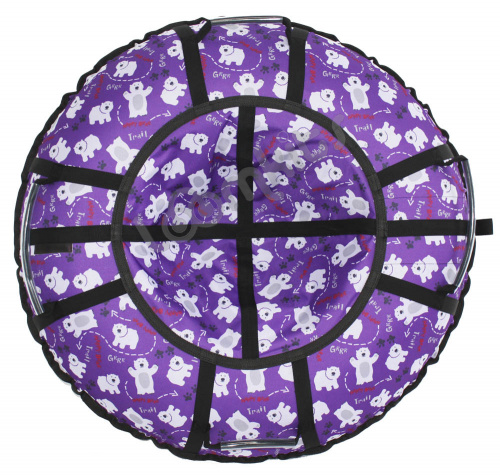 Санки надувные тюбинг "Street Hit" Оксфорд графика, Мишки фиолетовые (100 см) фото 2