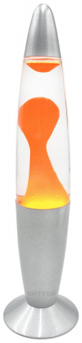 Лава-лампа, 41 см, Прозрачная/Оранжевая фото 3