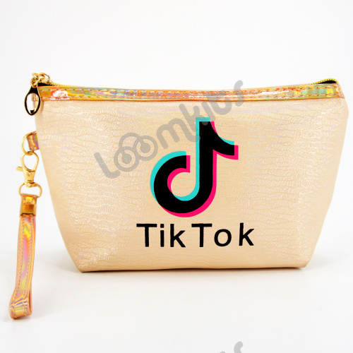 Пенал косметичка для девочки Tik Tok (Тик Ток), односекционный объемный на молнии, 1108 золотой фото 2