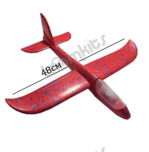 Самолет из пенопласта с LED лентой 48 см - Красный фото 4