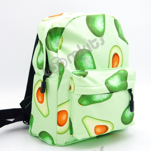 Рюкзак "Авокадо" маленький, салатовый для девочки, с боковыми карманами для воды фото 2