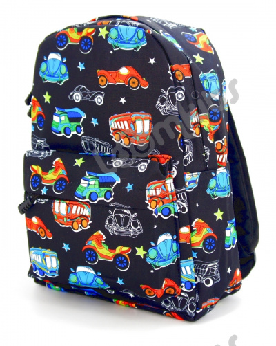 Рюкзак для мальчика "Машинки и грузовики", размер M, черный фото 5