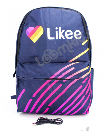 Рюкзак для девочки школьный Likee (Лайки) USB, 20309, синий фото 2