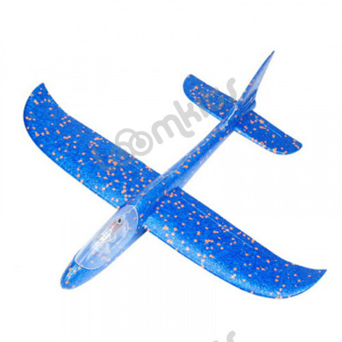 Светящийся планер самолетик из пенопласта 48 см - Синий фото 4