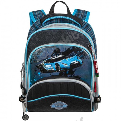 Школьный рюкзак Across ACR18-178 Скоростная машинка (черно-голубой) фото 2