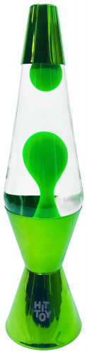 Лава-лампа 36 см Хром Ромб, Прозрачный/Зеленый фото 5