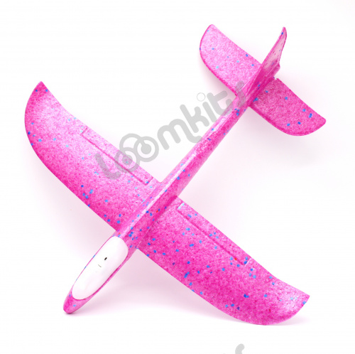 Светящийся планер самолетик из пенопласта 48 см - Розовый фото 3