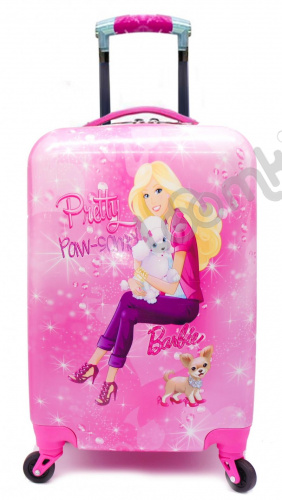 Большой детский чемодан на колесиках "Барби"