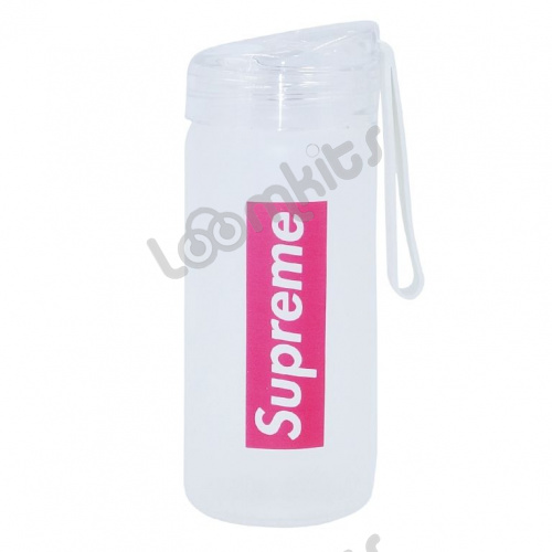 Стеклянная бутылка Supreme розовая, 400 мл фото 4