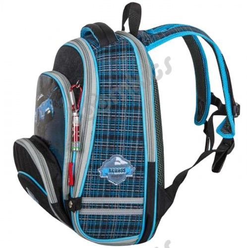 Школьный рюкзак Across ACR18-178 Скоростная машинка (черно-голубой) фото 4