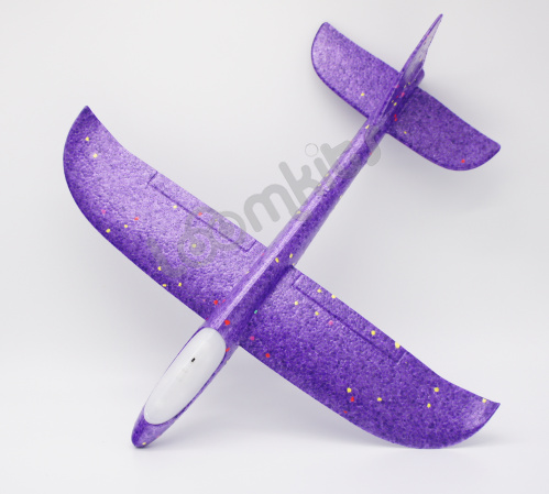 Светящийся планер самолетик из пенопласта 48 см - Фиолетовый фото 2