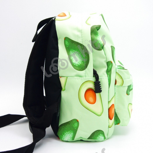 Рюкзак "Авокадо" маленький, салатовый для девочки, с боковыми карманами для воды фото 3