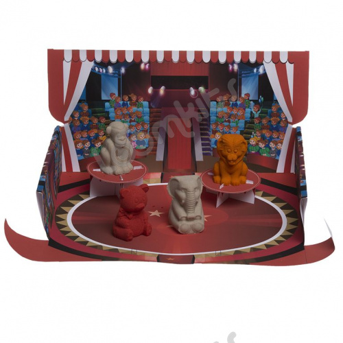 Космический пластичный песок набор «Цирк» 2 кг (цвет песочный и красный) фото 5