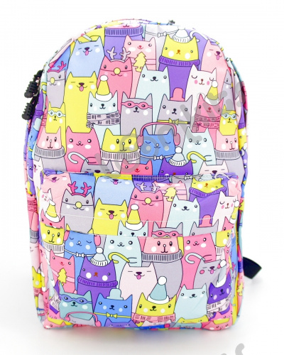 Рюкзак для девочки школьный "Зимние котики", размер L фото 2