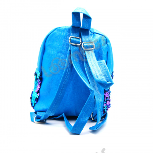 Рюкзачок для девочек с пайетками голубой фото 4