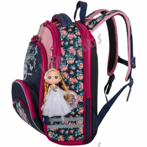 Школьный рюкзак Across ACR18-178 Сине-розовый (цветы) фото 6