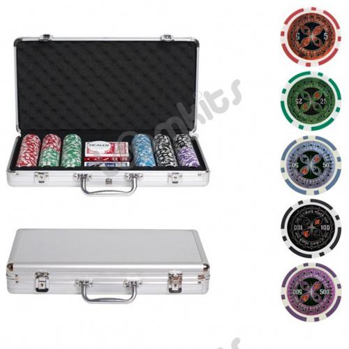 Покерный набор Ultimate, 300 фишек 11.5 г с номиналом в чемодане, сукно фото 2