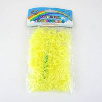 Резинки для плетения светящиеся в темноте Желтые 600 шт
