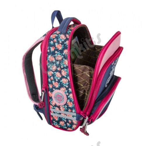 Школьный рюкзак Across ACR18-178 Сине-розовый (цветы) фото 4