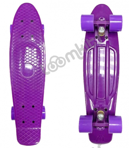 Скейтборд ecoBalance, фиолетовый с фиолетовыми колесами фото 2