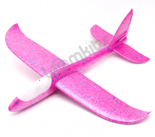 Светящийся планер самолетик из пенопласта 48 см - Розовый фото 2