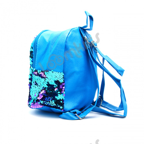Рюкзачок для девочек с пайетками голубой фото 3