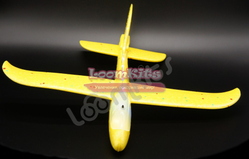 Самолет из пенопласта с LED лентой 48 см - Оранжевый фото 8