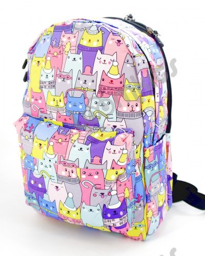 Рюкзак для девочки школьный "Зимние котики", размер L фото 3