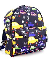 Рюкзак для мальчика дошкольный "Машинки", размер S, черный