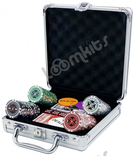 Покерный набор Ultimate, 100 фишек 11.5 г с номиналом в чемодане