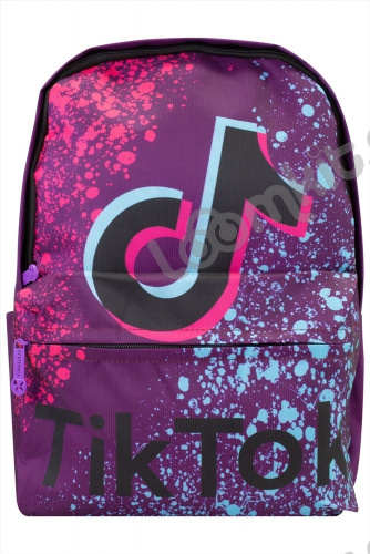 Рюкзак школьный для девочки Tik Tok Splash (Тик Ток Всплеск) фиолетовый, боковые карманы для воды, 40 см с USB выходом