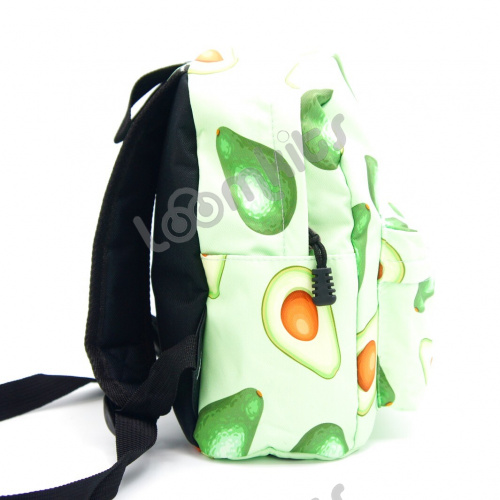 Рюкзак "Авокадо" маленький, салатовый для девочки, с боковыми карманами для воды фото 4