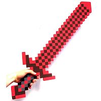 Пиксельный Красный меч Майнкрафт (Minecraft), пена 75 см