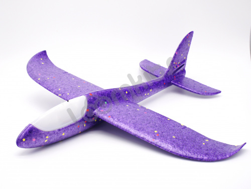 Светящийся планер самолетик из пенопласта 48 см - Фиолетовый фото 3
