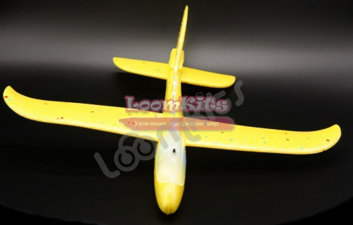 Самолет из пенопласта с LED лентой 48 см - Желтый фото 3