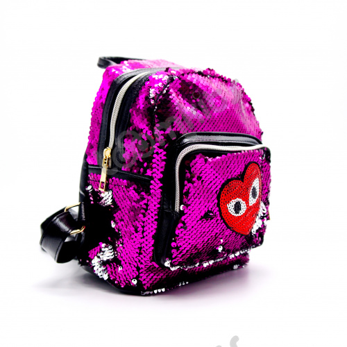 Рюкзак с пайетками "Сердечко" розовый фото 2