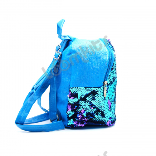 Рюкзачок для девочек с пайетками голубой фото 5