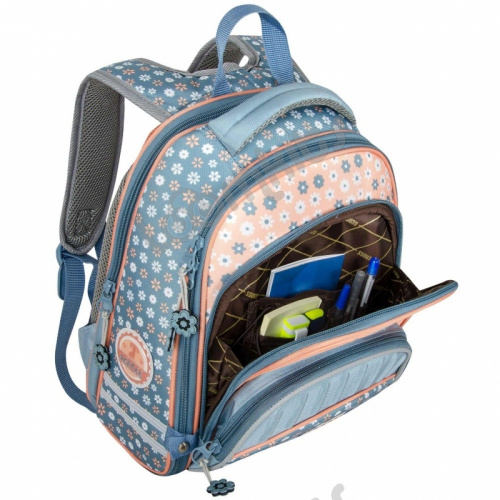 Школьный рюкзак Across ACR18-178 Собачка (персиковый и голубой) фото 7