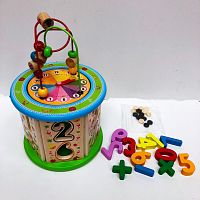Деревянная игрушка - Куб-лабиринт 3 в 1