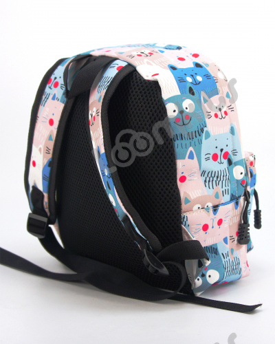 Рюкзак детский для девочки "Кошки улыбаки, голубые", размер S фото 5