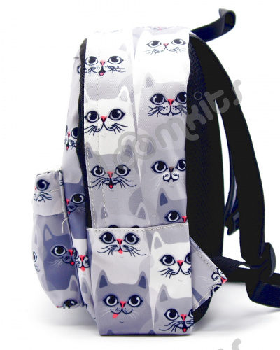 Рюкзак для девочки дошкольный "Серые котики", размер S, серый фото 3