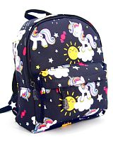 Рюкзак для девочки дошкольный "Единорожки", размер S, черный
