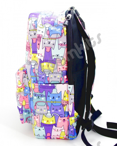 Рюкзак для девочки школьный "Зимние котики", размер L фото 5